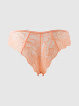 House of Desire Gigi Stretch Lace Keyhole Tanga Peach Please