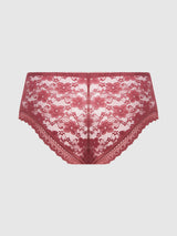 House of Desire Caitlin Lace Cheeky with Mesh Lining Rhubarb Red