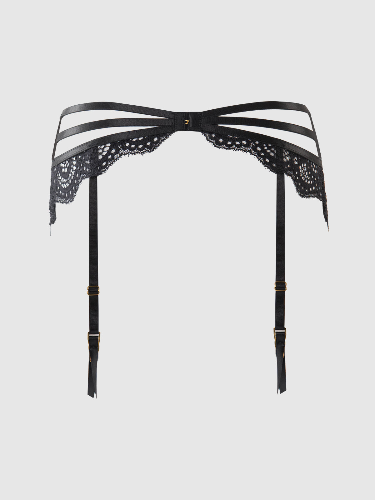 House of Desire Felicia Leopard Mesh & Lace Bra, Garter & G-String Set