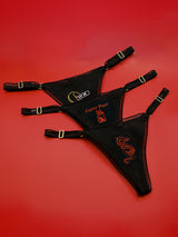 House of Desire Queen Dragon Stretch Cotton G-string 3 Pack Black
