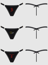 House of Desire Queen Dragon Stretch Cotton G-string 3 Pack Black