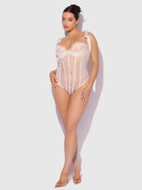Rosalie Embroidered Lace Teddy Pearl Ivory