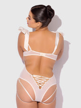 Rosalie Embroidered Lace Teddy Pearl Ivory