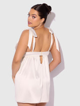 Rosalie Satin & Embroidered Lace Babydoll Set Pearl Ivory