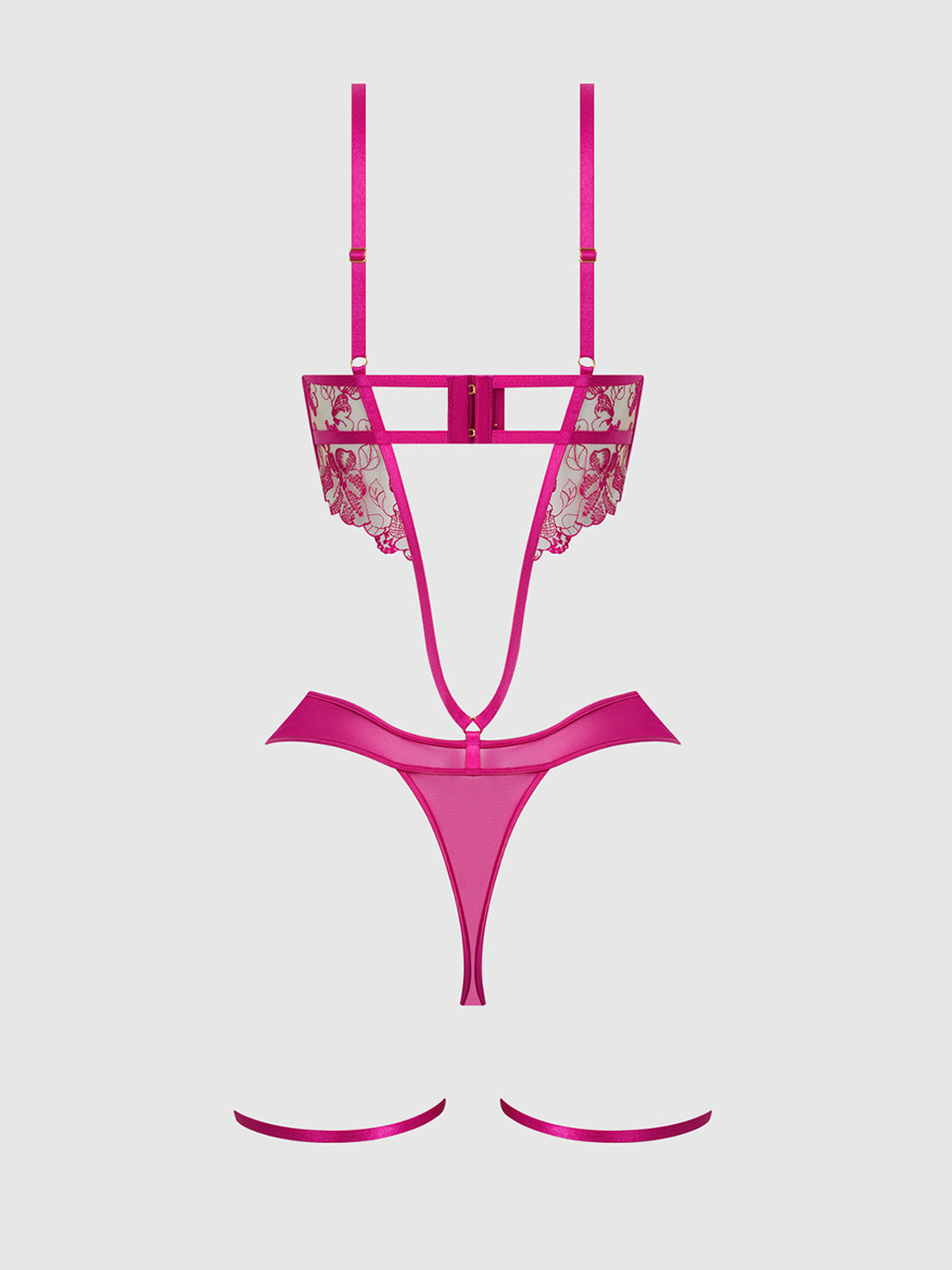 House of Desire Nova Blacklight Glow Lace Teddy Pink Dragon