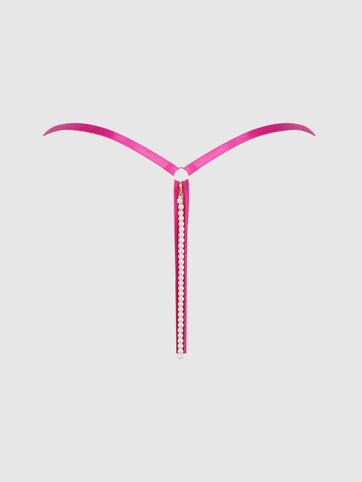 House of Desire Nova Blacklight Glow Lace Crotchless Pearl G-String Pink Dragon