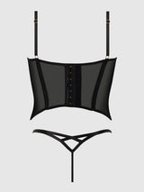 House of Desire Ashley Alexiss Lace Bustier & G-string Set Black
