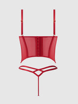 House of Desire Ashley Alexiss Lace Bustier & G-string Set Crimson Red