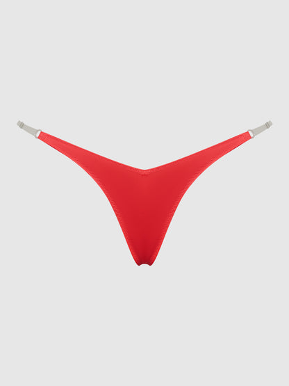 House of Desire Krystal Clear Strap Thong Coral Orange