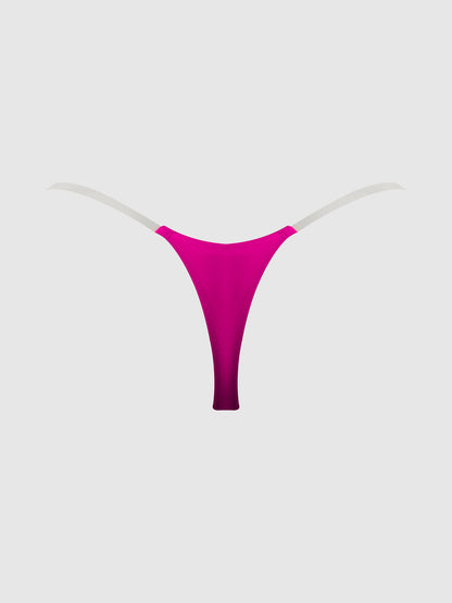 House of Desire Krystal Clear Strap Thong Fuchsia Pink