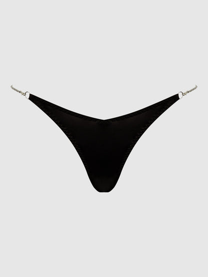 House of Desire Krystal Rhinestone Side G-String Black