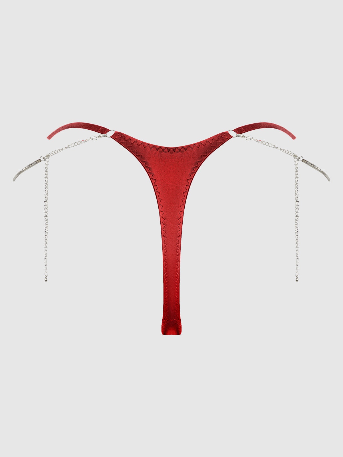 House of Desire Krystal Rhinestone & Side Slider Thong Red