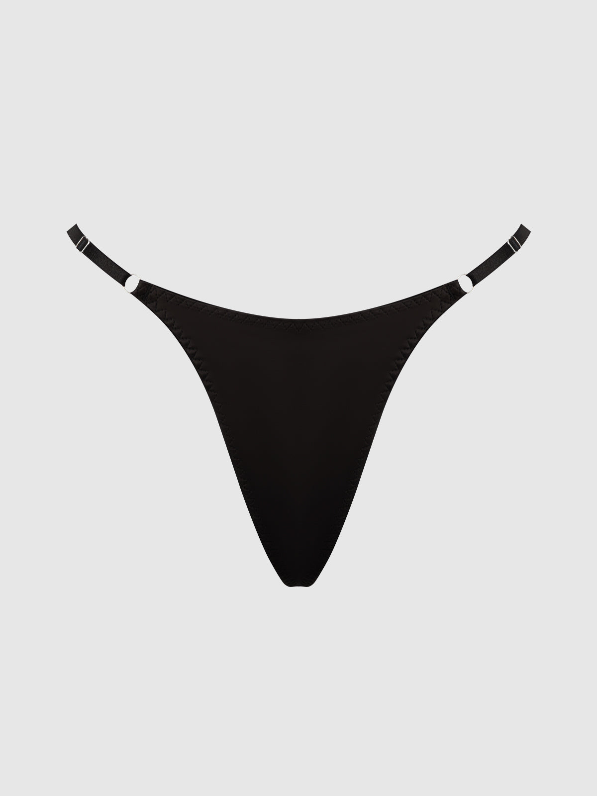 House of Desire Krystal Satin G-String Rhinestone Fringes On Back Black