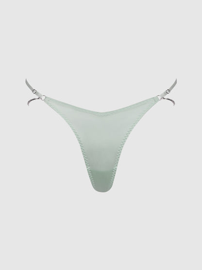 House of Desire Krystal Rhinestone & Slider Thong Aqua