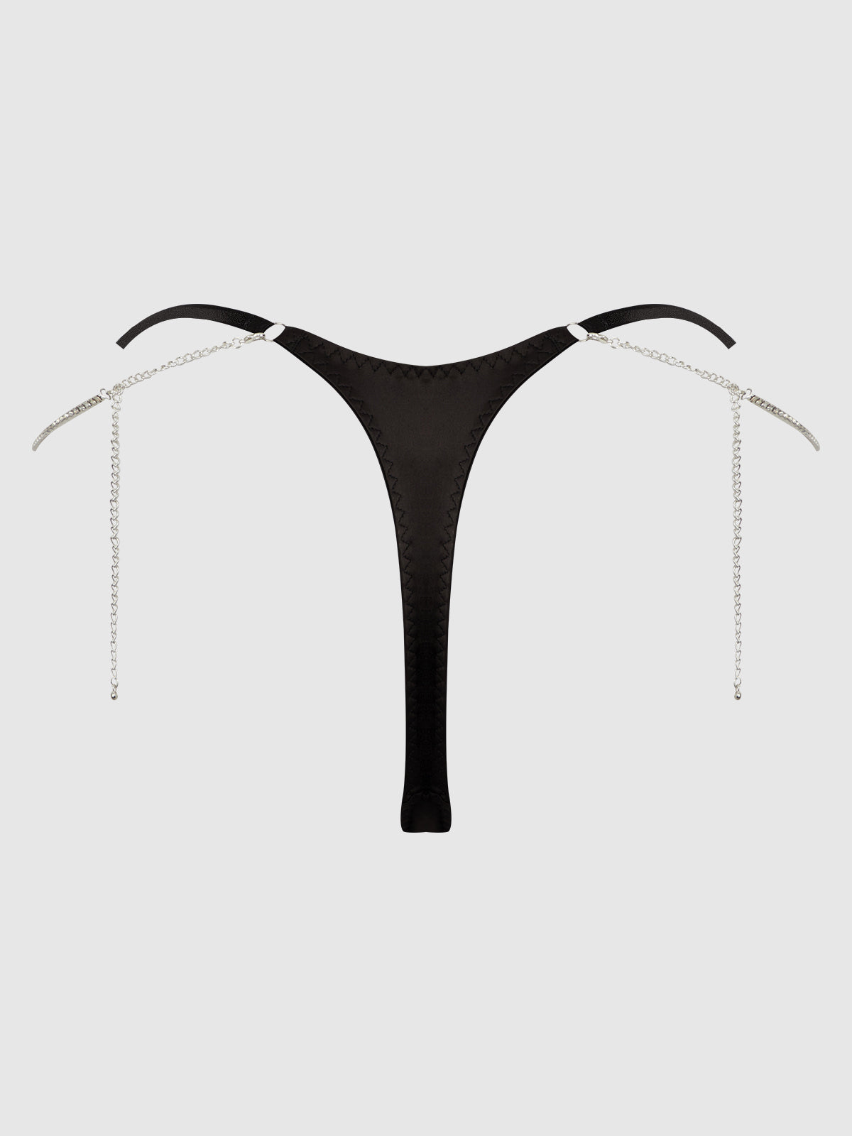 House of Desire Krystal Rhinestone & Slider Thong Black