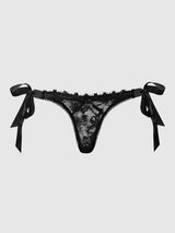 House of Desire Queen Victoria Lace Drop Off Tie Side Bikini Black
