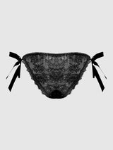 House of Desire Queen Victoria Lace Drop Off Tie Side Bikini Black