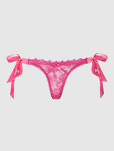 House of Desire Queen Victoria Lace Drop Off Tie Side Bikini Pink Dragon