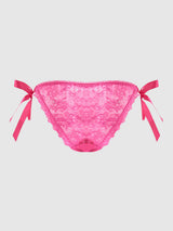 House of Desire Queen Victoria Lace Drop Off Tie Side Bikini Pink Dragon