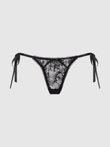 House of Desire Queen Victoria Lace Drop Off Tie Side G-string Black