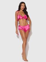 House of Desire Issadora Oilslick & Lace Drop Off Flounce Top & Panty
