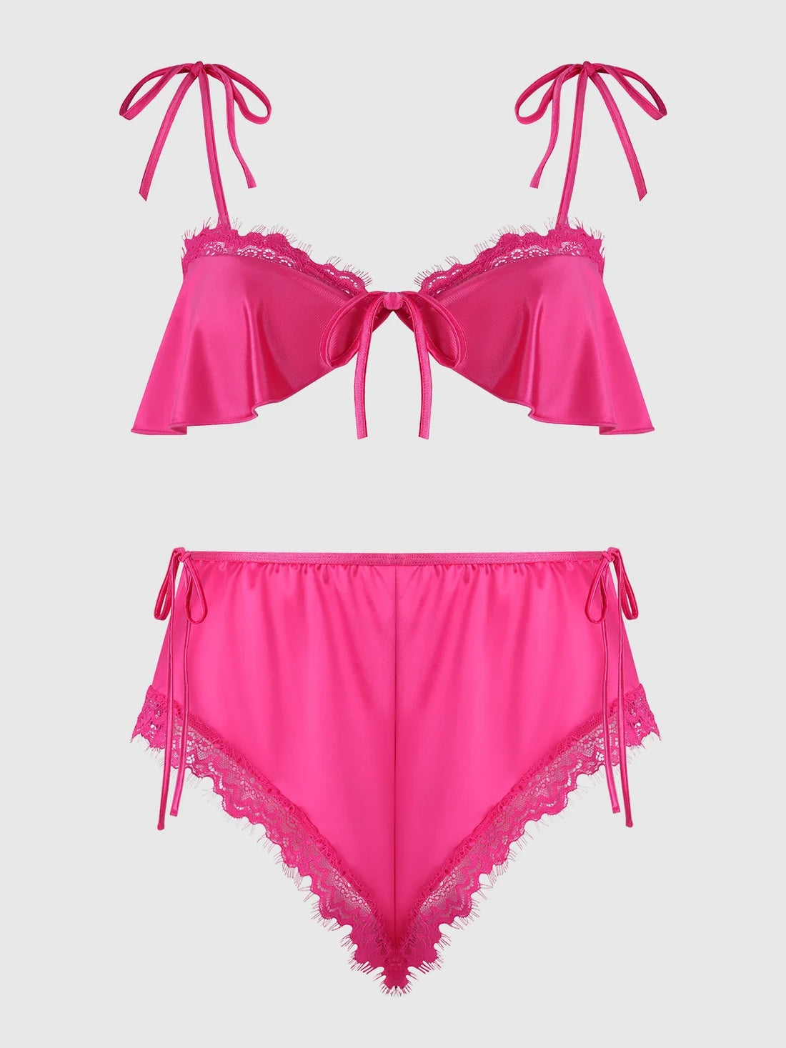 House of Desire Queen Issadora Oilslick & Lace Drop Off Flounce Top & Panty