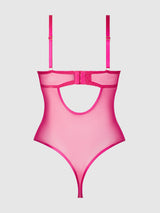House of Desire Issadora Lace & Oil Slick Openable Front Teddy