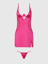 House of Desire Issadora Oilslick & Lace Underwire Chemise Set