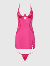 House of Desire Queen Issadora Oilslick & Lace Underwire Chemise Set