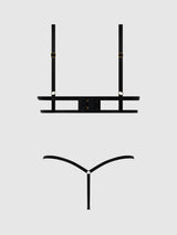 Eve Satin & Chain Open Cups Bra Set