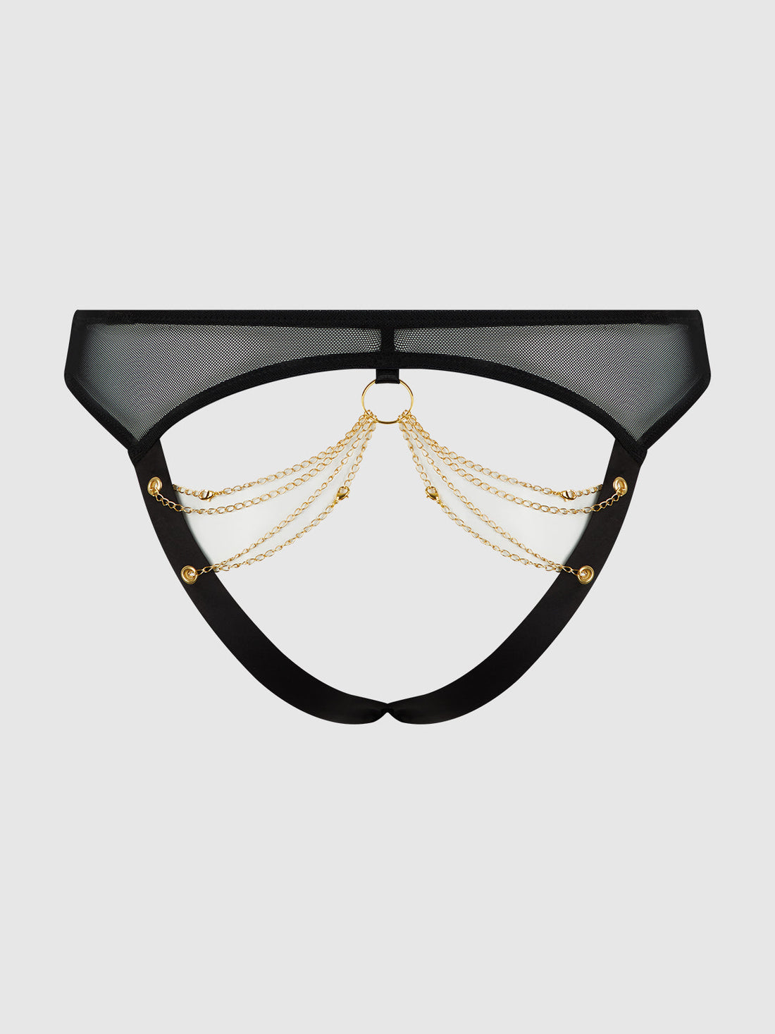Eve Mesh & Chain Open Caged Back Hipster Panty