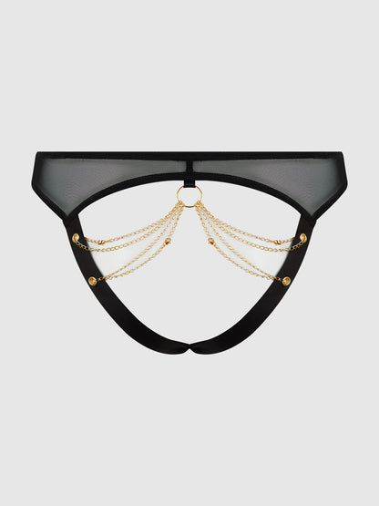 House of Desire Eve Mesh & Chain Open Caged Back Hipster Panty