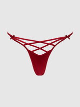 House of Desire Queen Brigeta Satin Open Back Hipster Crimson Red