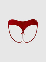 House of Desire Queen Brigeta Satin Open Back Hipster Crimson Red