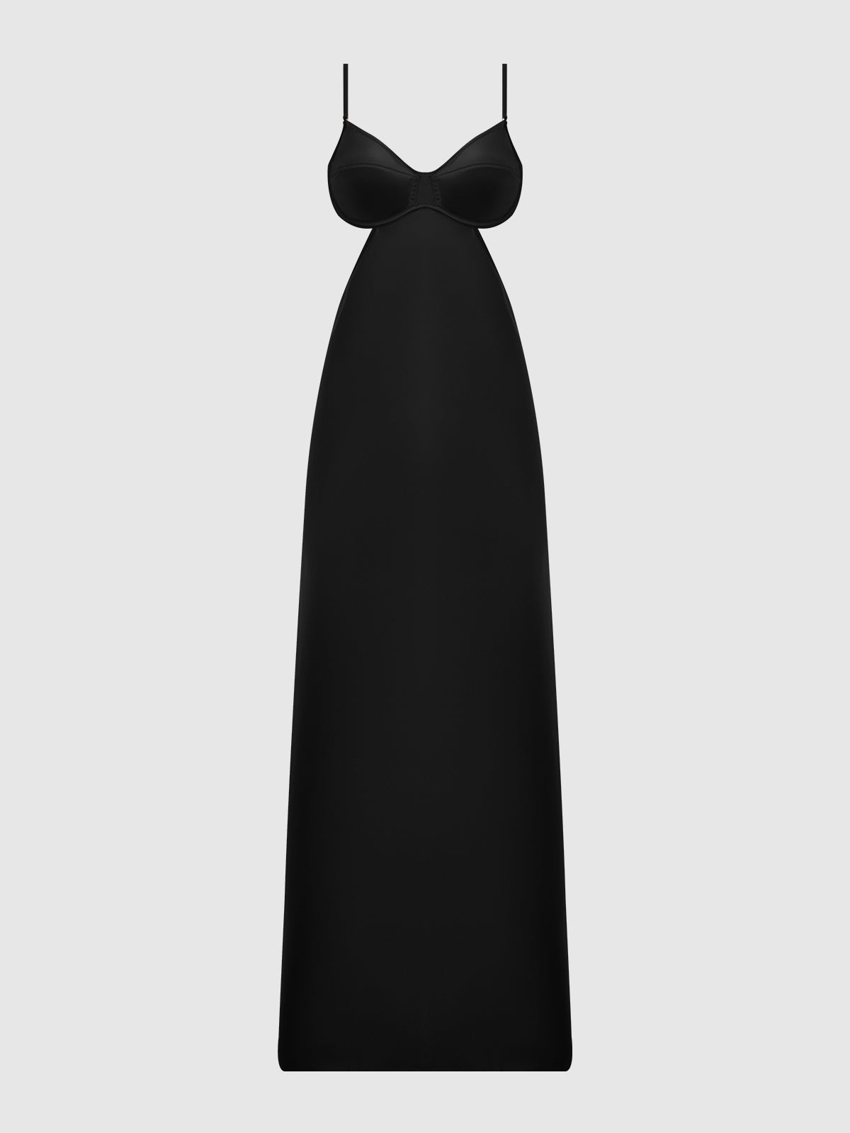 House of Desire Brigeta Satin Mono Wire Long Gown Black