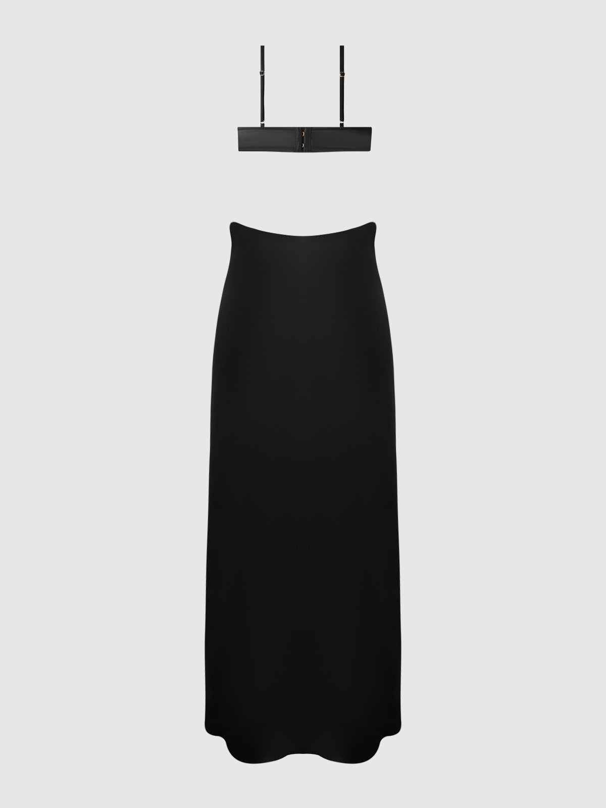 House of Desire Brigeta Satin Mono Wire Long Gown Black