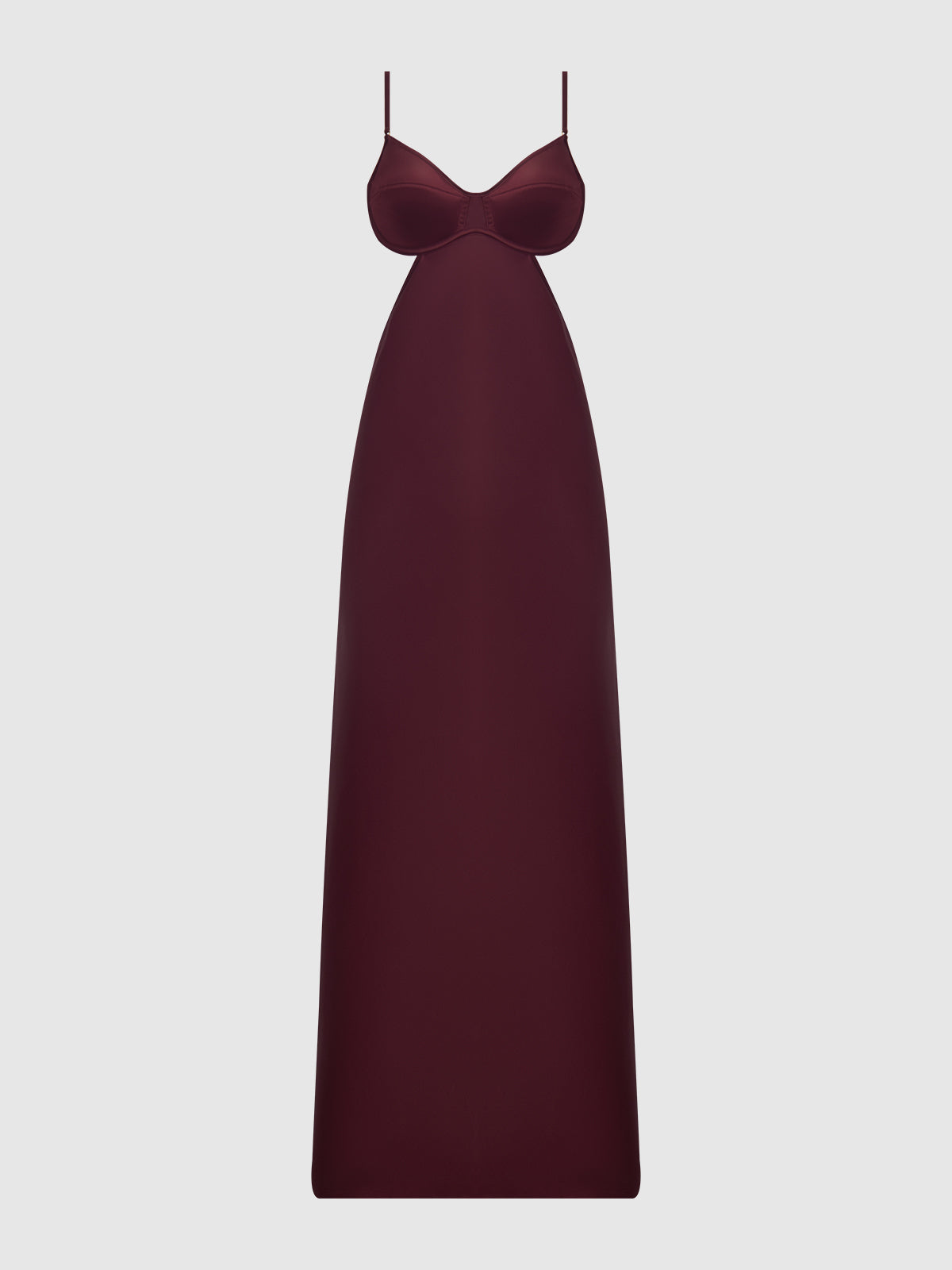 House of Desire Brigeta Satin Mono Wire Long Gown Burgundy