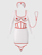 House of Desire First Aid Bra Top & Open Back Skirt Set Costume