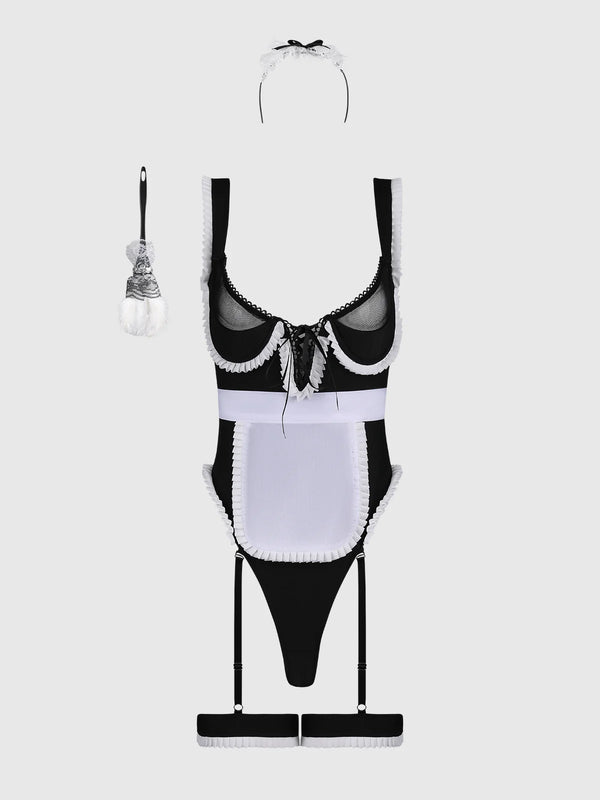 House of Desire Maid Teddy, Apron, Headpiece & Duster Costume