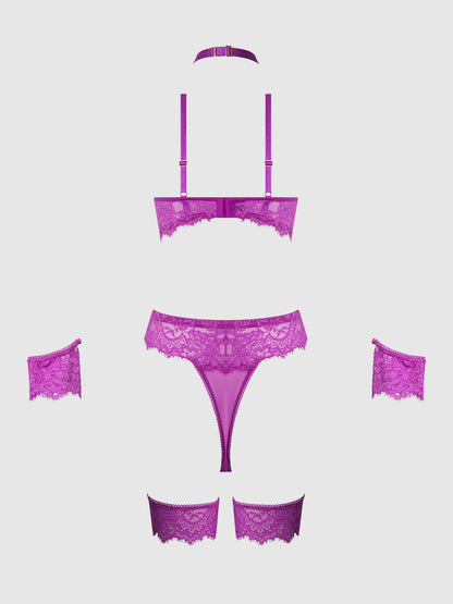 House of Desire Reanna Lace & Chain Handcuff Teddy Pink