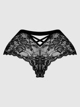 House of Desire Bella Criss Cross Back Lace Cheeky Black
