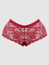 House of Desire Bella Criss Cross Back Lace Cheeky Crimson Red