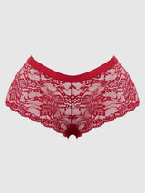 House of Desire Queen Bella Criss Cross Back Lace Cheeky Crimson Red
