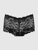 House of Desire Caitlin Floral Lace Cheeky Black