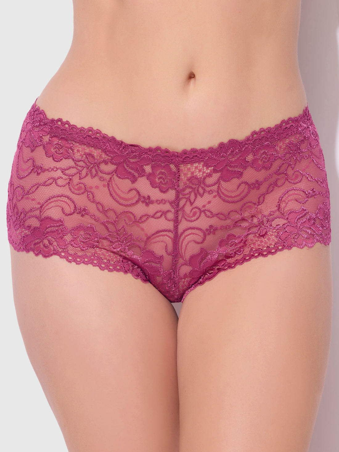 House of Desire Caitlin Floral Lace Cheeky Fuchsia