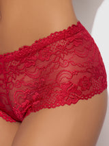 House of Desire Queen Caitlin Floral Lace Cheeky Haute Red