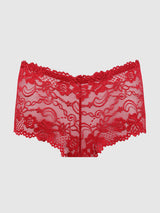 House of Desire Queen Caitlin Floral Lace Cheeky Haute Red