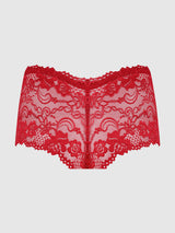 House of Desire Caitlin Floral Lace Cheeky Haute Red