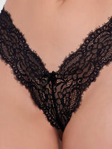 House of Desire Lana Lace V-thong Black