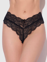 House of Desire Lana Lace V Front G-string Black